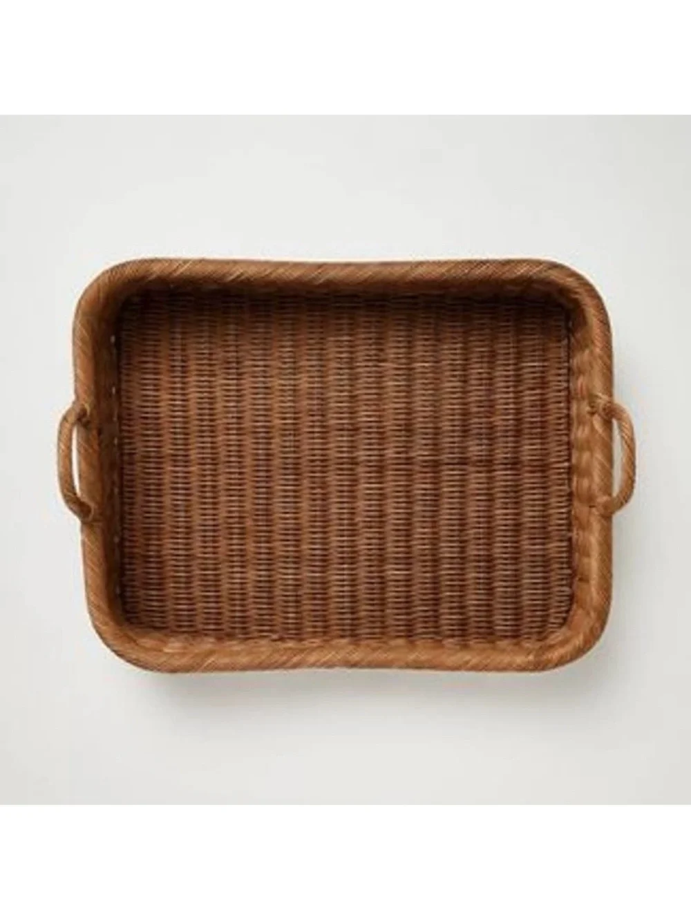 Studio McGee RARE Woven Vintage French Tray Wicker Rattan Rectangular